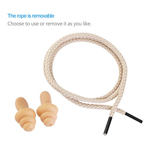 50 Pairs Silicone Ear Plugs: Corded Soft Silicone Reusable Earplugs for Noise Reduction for Sleeping Hearing Protection Swimming - view 5