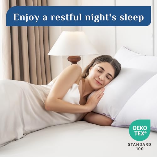 Firm Pillows Queen Size Set of 2, Supportive Bed Pillows with Oeko-Tex Certified Down Alternative Fill, Luxury Hotel Quality for Back, Stomach and Side Sleepers - view 5