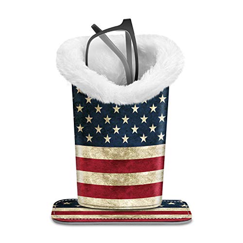 Plush Lined Eyeglasses Holder, Glasses Stand Case For Nightstand