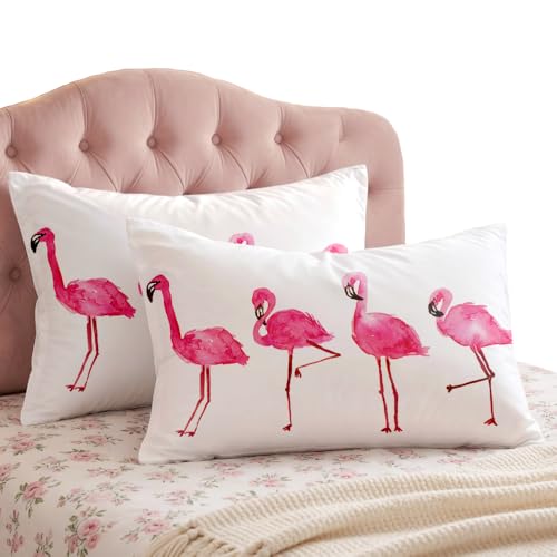 Flamingo Pillowcases 2 Pack Standard Size 20"x 26"