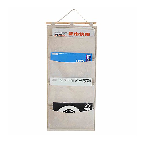 Linen/Cotton Fabric Wall Door Hanging Storage Pockets Home Organizer (4 Pockets) - view 5