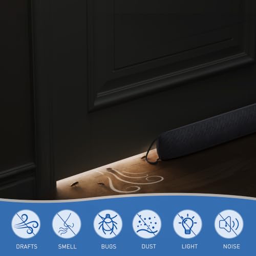 Door Draft Stopper for Bottom of Door 36 Inches, Velour Gray - view 5