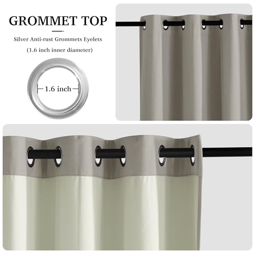100% Blackout Velvet Curtains for Living Room, Light Blocking Nursery Curtains 2 Panels, Grommet Thermal Insulated Window Drapes for Sliding Glass Door, Camel Beige, 52" W x 90" L - view 2