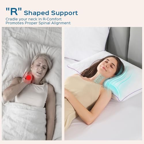 Pillows Standard Set of 4, Bed Pillow for Side, Back, and Stomach Sleepers, Down Alternative Filled Full Size Pillows, Luxury Hotel Quality and Machine Washable, 26" x 17", 4 Pack - view 4