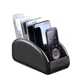 Large PU Leather TV Remote Control Holder Organizer with 5 Compartments