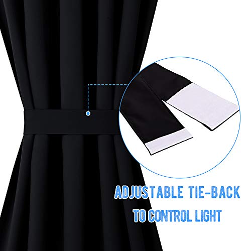 Black French Sidelight Door Window Curtains for Side Window - view 2