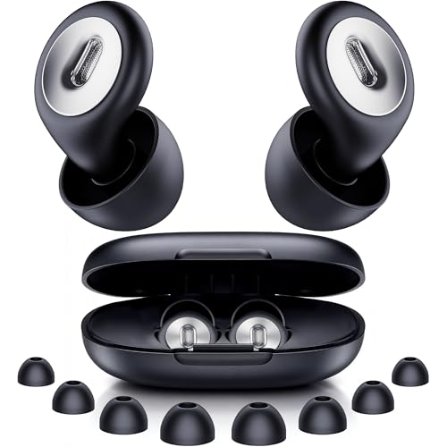 2026 Pro Ear Plugs for Sleeping, 46dB ASTM Certified Noise Cancelling Ear Plugs for Side Sleepers, 360° Pressure-Balanced, Snore & Noise Blocking with 6 Ear Tips, All-Day Comfortable Fit, Dark Phantom