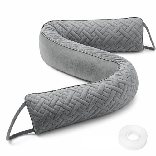 Door Draft Stopper for Bottom of Door 36 Inches, Velour Gray