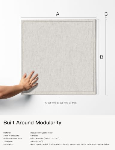Sound Absorbing Panels, Acoustic Wall Panels, Sound Dampening, 6 Pack - view 4