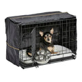 XS Double Door iCrate Starter Kit, 22-inch Dog Crate Bundle for Extra-Small Dogs, Includes Cage, Pet Bed, 2 Bowls and Privacy Cover