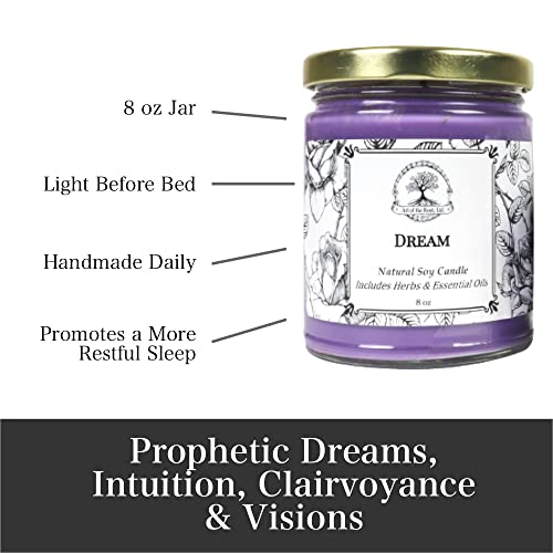 Dream Herbal Spell Candle | Handmade with Herbs & Essential Oils, Natural Soy Wax | Aromatherapy, Manifestation, Prophetic Dreams, Visions, Intuition & Insight | Wiccan, Pagan & Magick - view 3