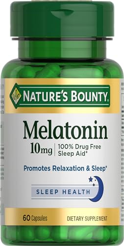 Melatonin 10mg, 100% Drug-Free Sleep Aid, 60 Count