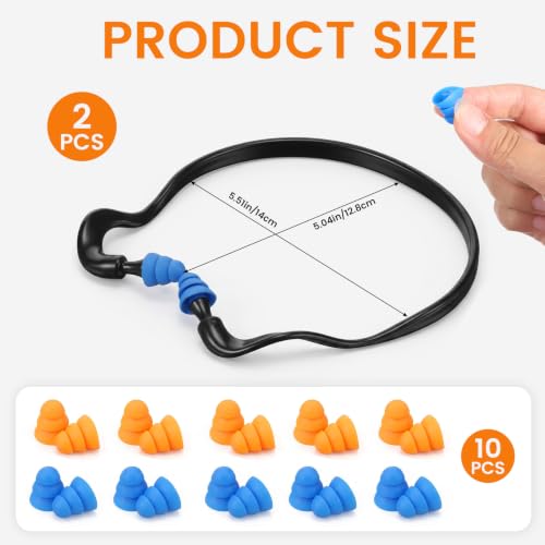 10 Pairs Shooting Ear Plugs Banded Set for Hearing Protection - view 2