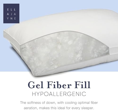 Queen Size Pillows Gel Fiber Firm Washable White Set of 2 - view 7