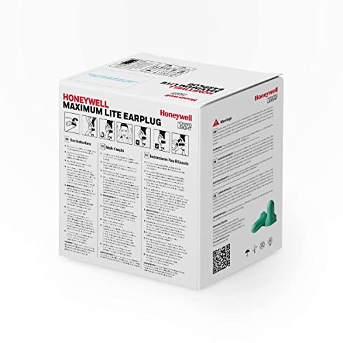 By Honeywell Maximum Lite Low Pressure Disposable Foam Earplugs, 200-Pairs (LPF-1), Green - view 5