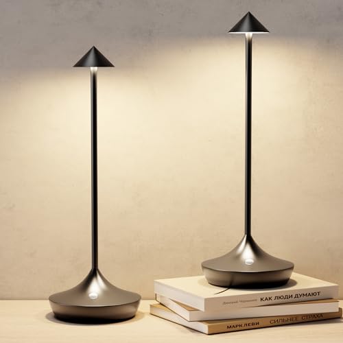 Cordless Rechargeable Table Lamp, Long-Lasting 60-Hr Battery, Dimmable LED