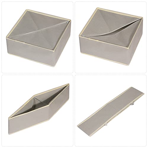 Foldable Cloth Storage Box Closet Dresser Drawer Organizer Fabric Baskets Bins Containers Divider with Drawers for Clothes, Underwear, Bras, Socks, Lingerie, Clothing, Set of 6 - view 6