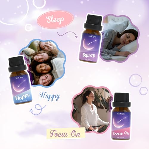 Essential Oil Blends, Essential Oils for Diffusers for Home, Best-Wishes Kit Scent Diffuser Oil, Use for Soap Candle Making- Sleep, Happy, Breathe, Inspire, Relax, Focus On - view 2