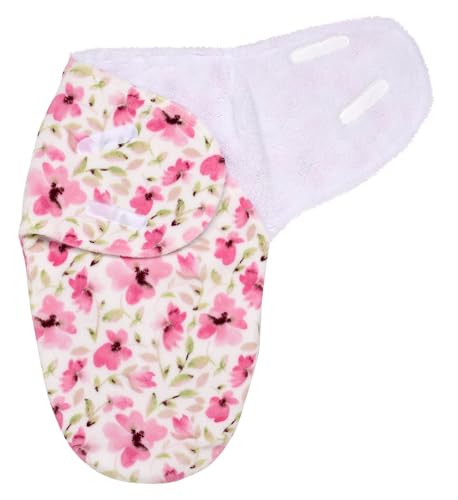 Sleep Bundle Ultra Soft 2 Ply Plush Swaddle Blanket with Novelty Hat for Baby, 2 Piece Set, Pink Floral Print, 0-3M - view 5