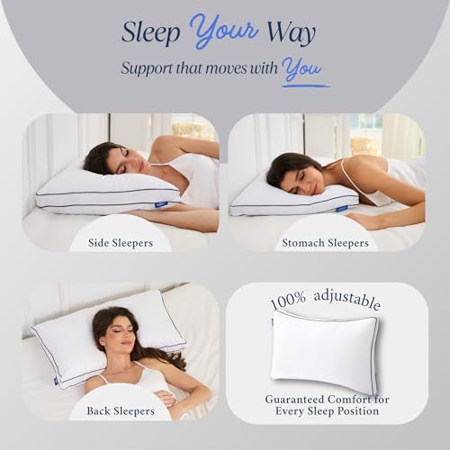 Adjustable Charcoal Memory Foam Pillow – Cooling Shredded Foam Bed Pillow for Side, Back & Stomach Sleepers – Breathable 400 TC Cotton Cover for Neck & Shoulder Support – CertiPUR-US - view 2
