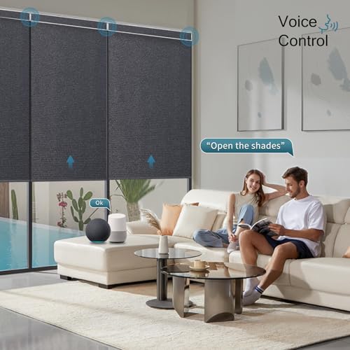 Motorized Roller Shades, 100% Blackout, Dark Umber - view 4