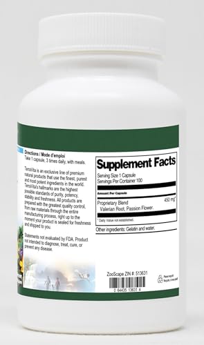 Valerian and Passion Flower Combination - 450 mg (100 Capsules, ZIN: 513631) - view 2