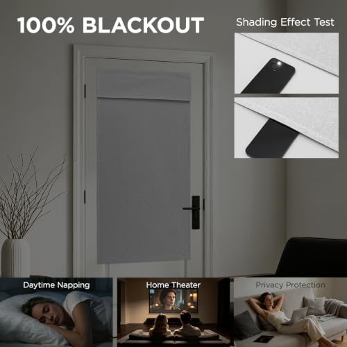 100% Blackout Linen French Door Curtain 30x40 Inch, White - view 2
