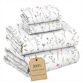 100% Organic Cotton Flannel Sheets King Size Bed Set, Linen Blooms