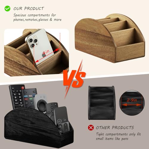 Wood TV Remote Control Holder, Cute Pen/Pencil Holder, Desktop Organizer - view 4