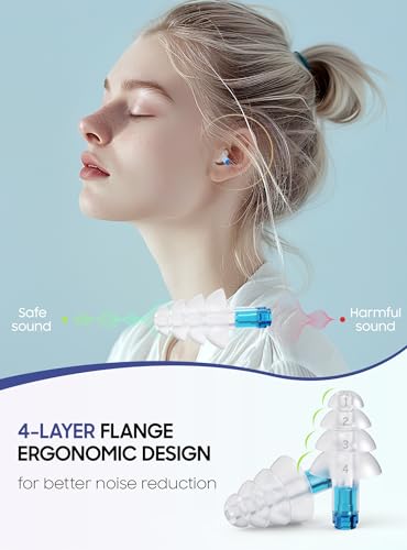 Ear Plugs for Airplane Pressure Relief, Kids 6+, Adults/Small Canal Reusable Airplane Earplugs 26dB, with Silicone Connector Cord, Travel Essentials for Flying, Ear Protection Earplugs - view 3
