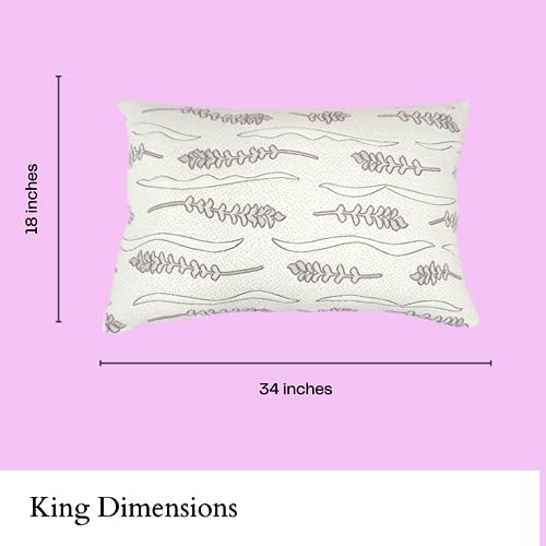 Lavender Luxury Memory Foam Pillows, Made in USA, Shredded Gel Memory Foam with Cooling Cover, Soft Bed Pillow for Sleeping - King - view 3