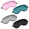 4 Pack Silk Sleep Eye Mask, Black, Grey, Dark Green, Pink