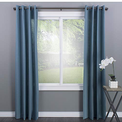 Industrial Wrap Around Telescoping Curtain Rod Set, 72-144", Bronze - view 2