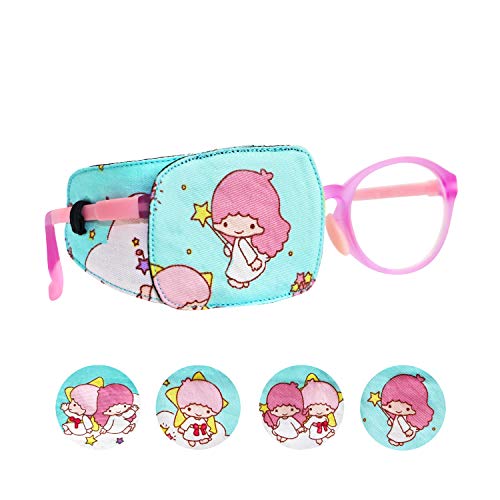 Cotton & Silk Eye Patch for Kids Glasses (Right Eye, Fairy - Magic Wand)