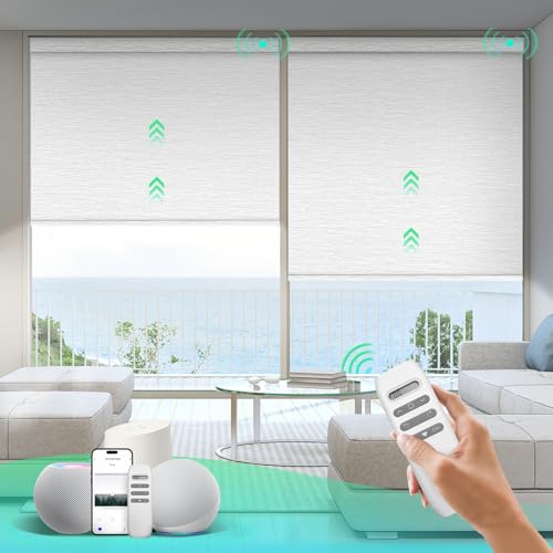 Motorized Blinds with Remote, Blackout Smart Roller Shades