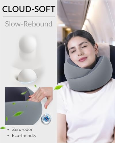 Travel Neck Pillow - Memory Foam Airplane Pillow with Chin Support - view 4