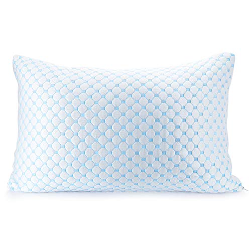 Cooling Pillows for Sleeping - Memory Foam Pillows - Luxury Gel Pillow with Reversible Cover Cool to Velvety - Breathable Bed Pillows for Side Sleepers - Queen - 18 x 26