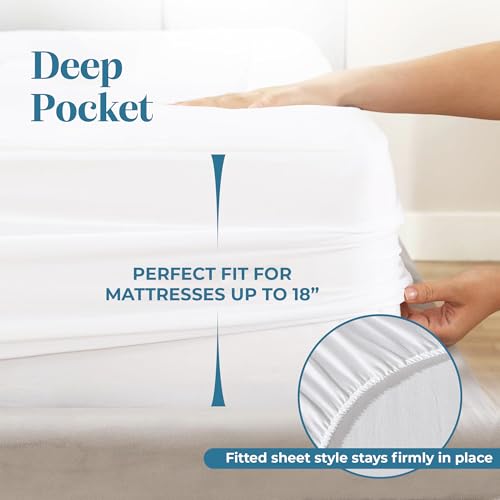 Fitted Mattress Pad - Queen Size (60" x80") Mattress Pad - Soft and Comfortable Fitted Mattress Protector - Mattress Cover Stretches 15 to 18 Inches Deep - Easy to Wash - view 4