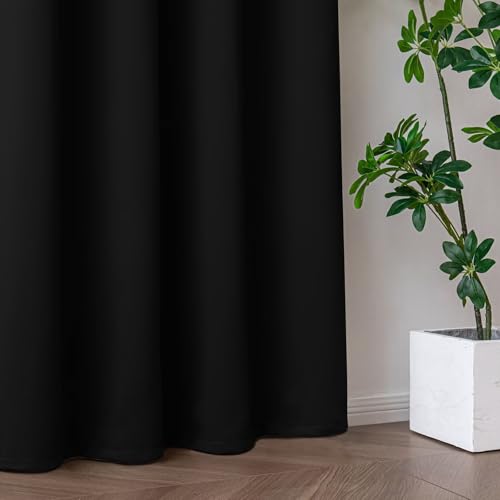 Blackout Curtains for Living Room Black 100" W x 84" L - view 7