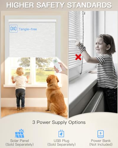 Motorized Roller Shade, Blackout Smart Window Blind with Remote - view 4