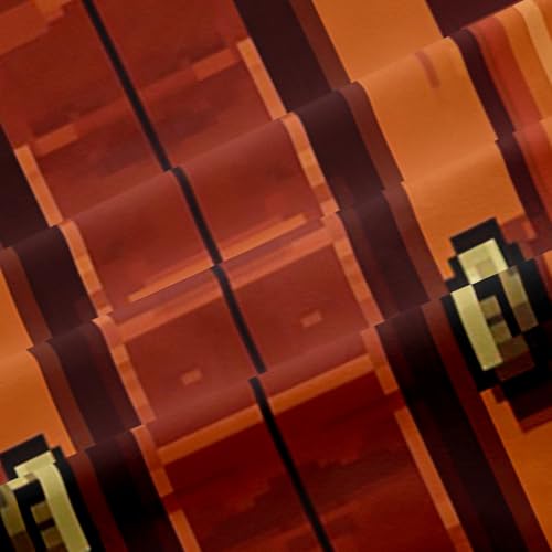 Video Games Window Curtain,Miner Door Privacy Blackout Curtain for Window Brick Red Square Shade Windows Covering for Bedroom Video Games Theme Drapes 2 Panels,42Wx90L - view 6