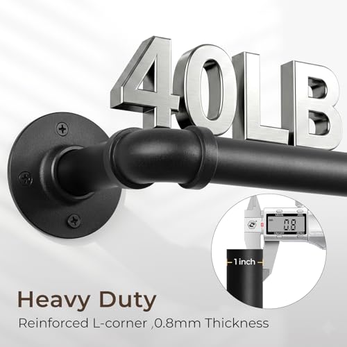 1” Wrap Around Blackout Curtain Rod, 72-144 Inch, Black - view 2