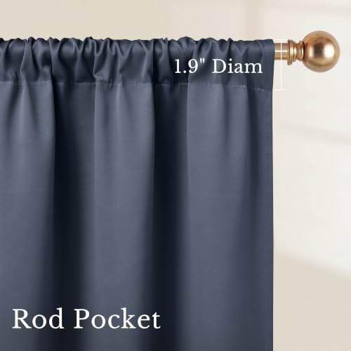 Stone Blue 108 inch Blackout Curtains for Patio Sliding Door - view 3