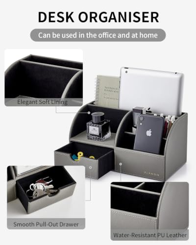 PU Leather Desk Drawer Organizer with 6 Compartments - view 4