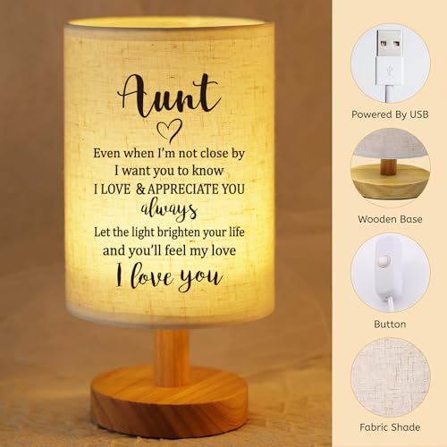Best Aunt Gifts from Niece Nephew Fabric Bedside Table Lamp - view 2