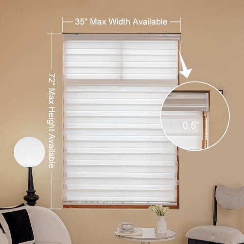 Zebra Blinds Light Filtering Dual Layer Roller Window Shades - view 4