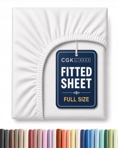 Full Fitted Sheet - Single Fitted Sheet Only - 8-16" Deep Pockets - White