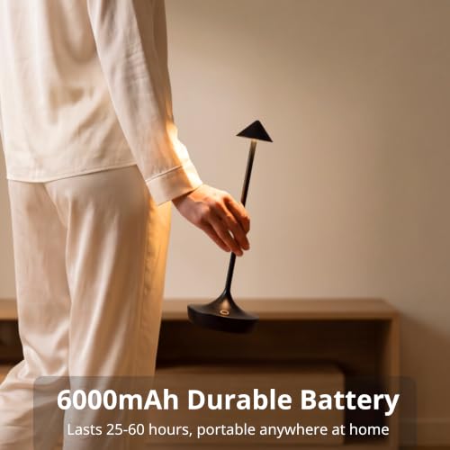 Cordless Rechargeable Table Lamp, Long-Lasting 60-Hr Battery, Dimmable LED - view 4