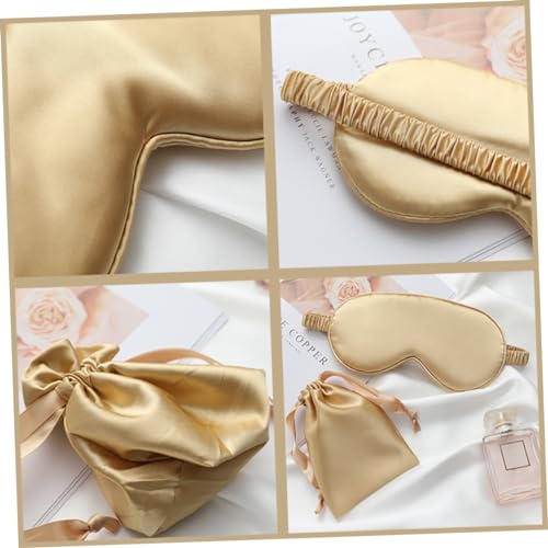 Artificial Silk Sleeping Mask 4 Piece Set with Hair Tie and Bag - view 4