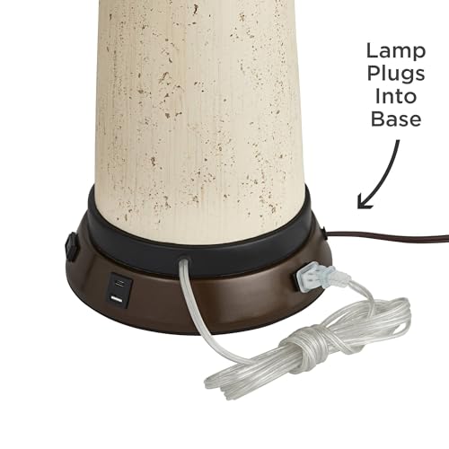 Buckhead 22" High Table Lamp Brown USB Workstation Base Warm Bronze Urn - view 5